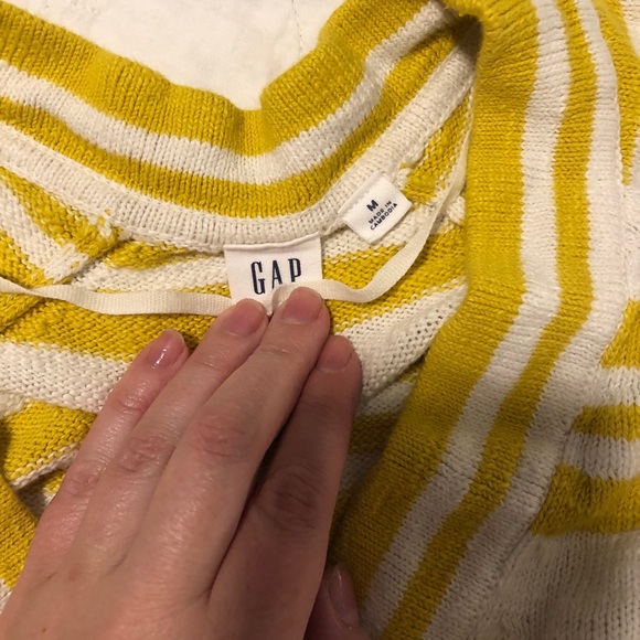 YELLOW & WHITE STRIPE COTTON SWEATER - Picture 5 of 6